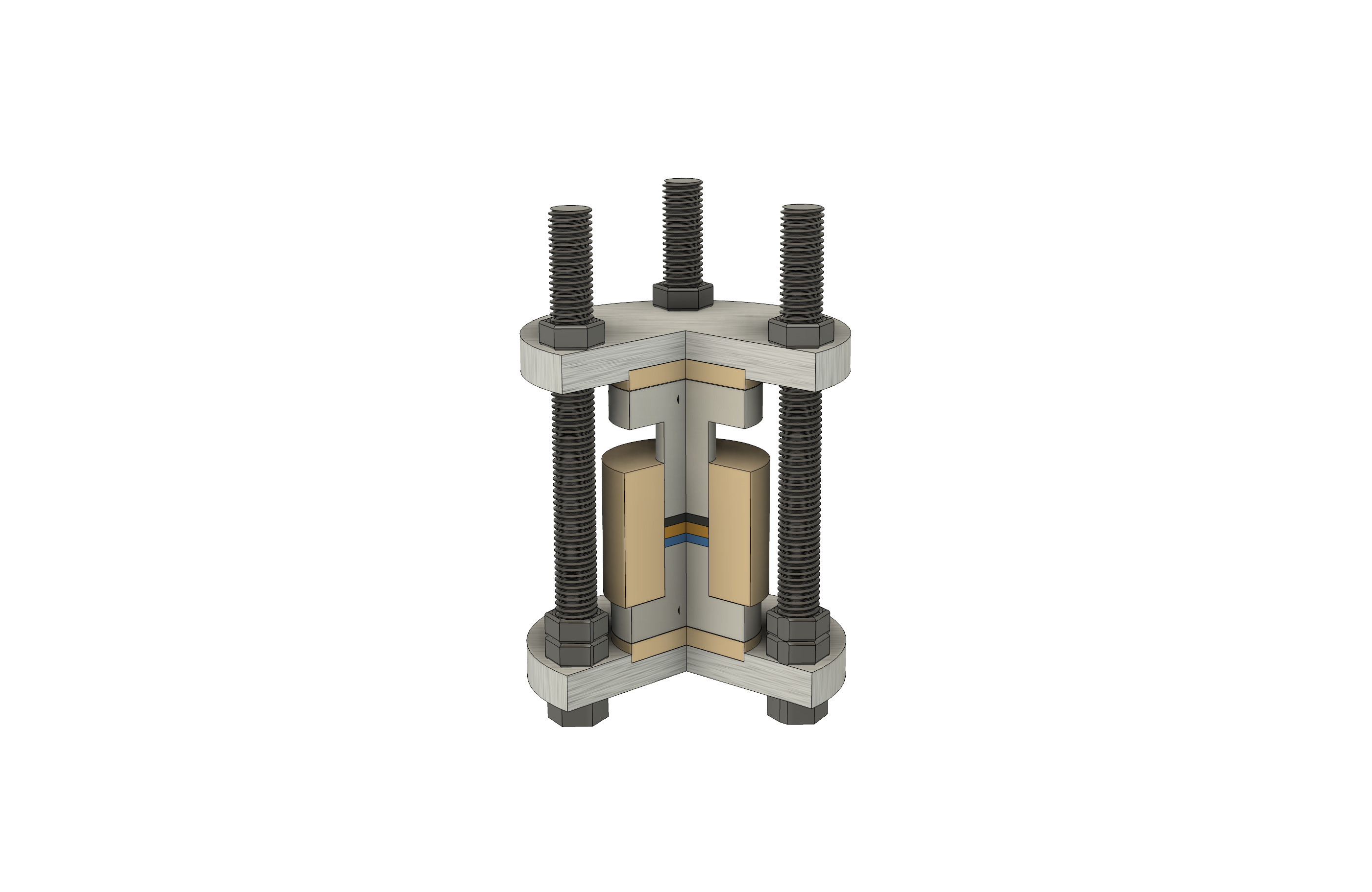 3D rendering of an all-solid-state battery test cell